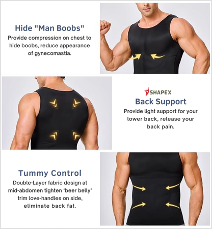 Shapex IronForm Compression Vest - Targets Belly & Side Fat, Lifts Posture And Stops Clothes From Clinging In All The Wrong Places